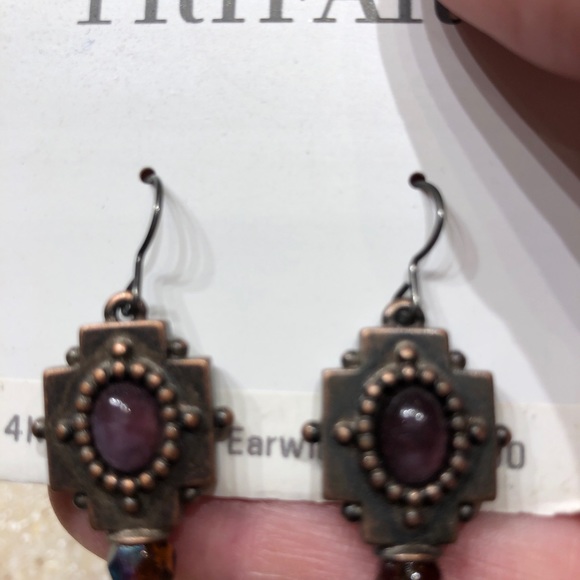 NWT Vintage Trifari 14k Gold Filled Wires Purple - Picture 2 of 2